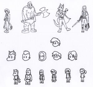 Scans originales de los personajes y sus chibis